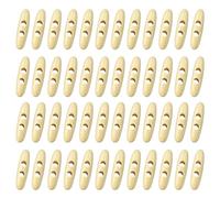 QUARKZMAN 50Pcs Boutons à Bascule en Bois 50mm/2" Trous Doubles Forme Olive | Boutons de Couture en Bois, pour Pulls Manteaux DIY Vêtements Accessoires Manteaux en Bois
