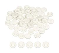 QUARKZMAN 50pcs Boutons À Coudre 18mm (11/16 Inch) 4 Trous Résine Épaissis Ronds Boutons De Remplacement Pour Vêtements DIY Artisanat Décoration, Blanc
