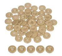 QUARKZMAN 50pcs Boutons À Coudre 30mm (1-3/16 Pouce) 4 Trou Résine Épaissis Ronds Boutons De Remplacement Pour Vêtements DIY Artisanat Décoration, Brown