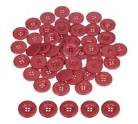 QUARKZMAN 50Pcs Boutons À Coudre 30mm (1-3/16 Pouce) 4 Trous Résine Épaissis Ronds Boutons De Remplacement Pour Vêtements DIY Artisanat Décoration, Rouge Vif