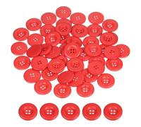 QUARKZMAN 50Pcs Boutons À Coudre 30mm (1-3/16 Pouce) 4 Trous Résine Épaissis Ronds Boutons De Remplacement Pour Vêtements DIY Artisanat Décoration, Red