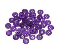 QUARKZMAN 50Pcs Boutons En Nacre, 11.5mm 4 Trou Boutons De Veste En Nacre Disques De Coquillage Pour Couture De Chemise DIY Artisanat Decoration, Purple