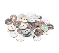QUARKZMAN 50pcs Boutons En Nacre Perle 0.44" (11.25mm) 2 Trous Coeur Bouton Couture Coquille Naturel Pour Tissu Artisanat Chemise DIY