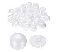 QUARKZMAN 50pcs Boutons En Plastique 0.79" (20mm) Type Cèpe Bouton Rond Bombé Accessoires De Couture Avec Tige Pour Veste Manteau Chemise Robes De Mariée, Blanc