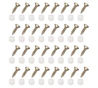 QUARKZMAN 50Pcs Chevilles A Charniere En Plastique, Ecrous Pre-Inserees M4 x 8mm Pour Meuble Avec Vis Auto-Taraudeuses Pour Charnieres De Porte De Cuisine, Blanc