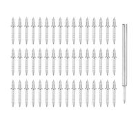 QUARKZMAN 50Pcs Clou de Plinthe à Double Tête Sans Couture avec 1 Outil de Manchon Spécifique pour Clou, Clous de Ligne de Plinthe en Acier au Carbone Plaqué de Zinc Vis Invisibles, Argent