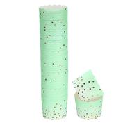 QUARKZMAN 50Pcs Coloré Matrice à Cupcakes en Papier 6oz Enveloppes à Cupcakes, Doublures à Muffins, Contenants Jetables Anti-Graisse pour Fête d'Anniversaire, Dégradé Vert