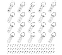 QUARKZMAN 50Pcs Crochet pour Cadre Photo Anneau en D avec Vis Trois Trou Image Suspendre Matériel Crochets pour Tableaux, Peintures, Photos, Cadres, Argenté