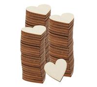 QUARKZMAN 50Pcs Cœurs en Bois Non Finis 1" x 1" x 0.1" Découpes Tuiles