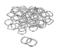 QUARKZMAN 50pcs D Ring 5/8" (16mm) Métal Electroplaqué Attache En Forme De D Multi-Usage Accessoire De Couture Pour Dog Collars Backpacks Webbing Strap, Argent