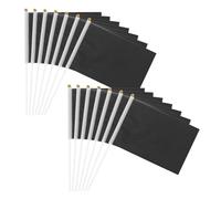 QUARKZMAN 50Pcs Drapeaux Noirs Unis À Main, 21 x 14cm Drapeaux Unis Sur Bâton En Plastique Pour DIY Graffiti Anniversaire Carnaval Fête Célébration Sports Inauguration Party