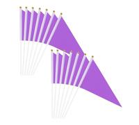 QUARKZMAN 50Pcs Drapeaux Pennon Violet, 8.3 x 5.5 Pouces Drapeaux Unis Sur Baton En Plastique Pour DIY Graffiti Anniversaire Carnaval Fête Celebration Sport Ouverture Grand Party