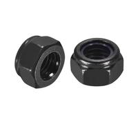 QUARKZMAN 50Pcs Ecrous Auto-Bloquants Hexagonaux À Insert Nylon M12 x 1.75, 304 Acier Inoxydable Écrous Anti-Dévissage À Insert Nylon Pour Fixations Et De Construction, Noir&Bleu