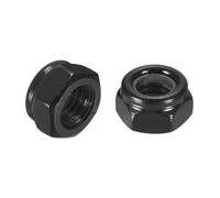 QUARKZMAN 50Pcs Ecrous Hexagonaux Auto-Bloquants M8 x 1.25 Noir&Blanc | À Insertion En Nylon, Ecrous Auto-Bloquants En Acier Au Carbone Pour Fixations Industrielles Et De Construction