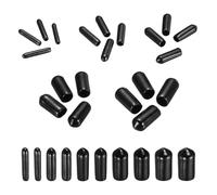 QUARKZMAN 50Pcs Embout Caoutchouc 1.5mm 3mm 4.5mm 6mm 7.5mm Cache Vis Noir Protection Rond pour Boulon, Tuyau de Plomberie