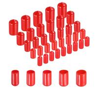 QUARKZMAN 50Pcs Embout Caoutchouc 7mm 8mm 9mm 10mm 11mm Cache Vis Rouge de Protection Rond Protecteurs de Filetage