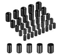 QUARKZMAN 50Pcs Embout Caoutchouc 8mm 9mm 10mm 11mm 12mm Cache Vis Noir de Protection Rond Protecteurs de Filetage