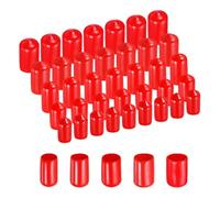 QUARKZMAN 50Pcs Embout Caoutchouc 8mm 9mm 10mm 11mm 12mm Cache Vis Rouge de Protection Rond Protecteurs de Filetage