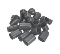 QUARKZMAN 50pcs Embout en caoutchouc de 12,5 mm (1/2") de diamètre intérieur pour tubes ronds en vinyle PVC, capuchon de boulon, protecteurs de filetage de vis de couleur gris foncé