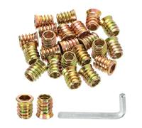 QUARKZMAN 50pcs Inserts d'Écrou UNC3/8-16 à Entraînement Hexagonal, Insert Fileté pour Bois 20mm, Goujons Filetés en Acier au Carbone, Connecteur de Fixation Écrou à Visser avec oré