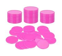 QUARKZMAN 50Pcs Jetons De Poker en Plastique De 1.5 Pouce, Mini Jetons De Bingo Compteurs d'apprentissage Disques De Comptage Marqueurs Jetons De Jeu Opaques pour Jeux Maths Comptage, Rose