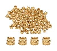 QUARKZMAN 50pcs M2.5 Inserts Filetés Écrous Moletés en Laiton Thermodurci M2.5x3mm, OD 4mm, Écrous en Laiton à Impression 3D Inserts Filetés Femelles Écrous