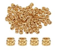 QUARKZMAN 50pcs M2 Inserts Filetés Écrous Moletés en Laiton Thermodurci M2x2.5mm, OD 3.5mm, Écrous en Laiton à Impression 3D Inserts Filetés Femelles Écrous