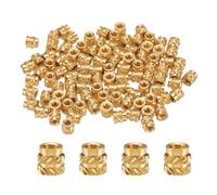 QUARKZMAN 50pcs M2 Inserts Filetés Écrous Moletés en Laiton Thermodurci M2x3.5mm, OD 3.5mm, Écrous en Laiton à Impression 3D Inserts Filetés Femelles Écrous