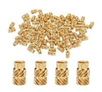 QUARKZMAN 50pcs M2 Inserts Filetés Écrous Moletés en Laiton Thermodurci M2x6mm, OD 3.5mm, Écrous en Laiton à Impression 3D Inserts Filetés Femelles Écrous
