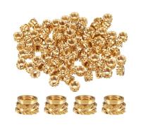 QUARKZMAN 50pcs M3 Inserts Filetés Écrous Moletés en Laiton Thermodurci M3x3mm, OD 5mm, Écrous en Laiton à Impression 3D Inserts Filetés Femelles Écrous
