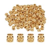 QUARKZMAN 50pcs M3 Inserts Filetés Écrous Moletés en Laiton Thermodurci M3x5mm, OD 5mm, Écrous en Laiton à Impression 3D Inserts Filetés Femelles Écrous