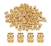 QUARKZMAN 50pcs M3 Inserts Filetés Écrous Moletés en Laiton Thermodurci M3x6mm, OD 5mm, Écrous en Laiton à Impression 3D Inserts Filetés Femelles Écrous