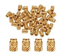 QUARKZMAN 50pcs M3 Inserts Filetés Écrous Moletés en Laiton Thermodurci M3x7mm, OD 5mm, Écrous en Laiton à Impression 3D Inserts Filetés Femelles Écrous