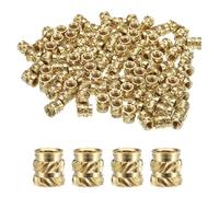 QUARKZMAN 50pcs M4 Inserts Filetés Écrous Moletés en Laiton Thermodurci M4x6.5mm, OD 6mm, Écrous en Laiton à Impression 3D Inserts Filetés Femelles Écrous