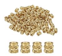 QUARKZMAN 50pcs M4 Inserts Filetés Écrous Moletés en Laiton Thermodurci M4x6mm, OD 6mm, Écrous en Laiton à Impression 3D Inserts Filetés Femelles Écrous