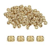 QUARKZMAN 50pcs M5 Inserts Filetés Écrous Moletés en Laiton Thermodurci M5x4mm, OD 7mm, Écrous en Laiton à Impression 3D Inserts Filetés Femelles Écrous