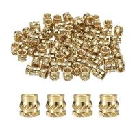 QUARKZMAN 50pcs M5 Inserts Filetés Écrous Moletés en Laiton Thermodurci M5x7mm, OD 7mm, Écrous en Laiton à Impression 3D Inserts Filetés Femelles Écrous