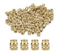 QUARKZMAN 50pcs M5 Inserts Filetés Écrous Moletés en Laiton Thermodurci M5x8mm, OD 7mm, Écrous en Laiton à Impression 3D Inserts Filetés Femelles Écrous