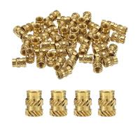 QUARKZMAN 50pcs M5 Inserts Filetés Écrous Moletés en Laiton Thermodurci M5x9.5mm, OD 7mm, Écrous en Laiton à Impression 3D