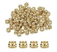 QUARKZMAN 50pcs M6 Inserts Filetés Écrous Moletés en Laiton Thermodurci M6x5mm, OD 8mm, Écrous en Laiton à Impression 3D Inserts Filetés Femelles Écrous