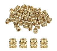 QUARKZMAN 50pcs M6 Inserts Filetés Écrous Moletés en Laiton Thermodurci M6x9mm, OD 8mm, en Laiton à Impression 3D Inserts Filetés Femelles