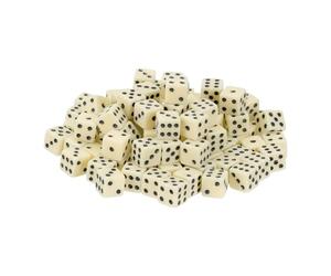 QUARKZMAN 50Pcs Mini Dés, 8mm/0.31" Acrylique Petits Dés À Six Faces pour Jeux De Société Activités De Fête, Beige/Noir