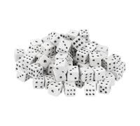 QUARKZMAN 50Pcs Mini Dés, 8mm/0.31" Petits Dés À Six Faces en Acrylique pour Jeux De Société Et Activités De Fête, Beige Clair/Noir