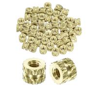 QUARKZMAN 50pcs Moleté Insert Écrous, M2X3(L) x4mm(OD) Laiton Femelle Fileté Insertions Chaleur Ensemble Insert pour 3D Impression Composants et Plastique Coque
