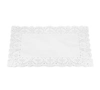 QUARKZMAN 50Pcs Napperons En Papier Dentelle Blanche10 X14 Pouces Napperons Rectangulaires En Papier De 1,12 Cm Pour Mariage, Anniversaire, Goûter