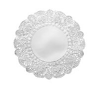 QUARKZMAN 50Pcs Napperons Ronds en Papier, 4.3" Napperons en Dentelle pour La Vaisselle, Les Fêtes, Les Mariages, Les Anniversaires, Argentés