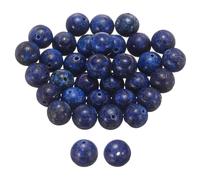 QUARKZMAN 50pcs Perles En Pierre Naturelle 10mm Lapis Lazuli Bleu Gemme Ronde Perles En Pierre Véritable Authentique Lisse Sphères Perle Pour Fabrication Bracelets Colliers D'oreilles DIY