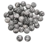 QUARKZMAN 50pcs Perles En Pierre Naturelle 10mm Map Ronde Gemme Pierre Perles Libres Véritables Authentiques Lisses Boules Perle Pour Fabrication De Bijoux Bracelets Colliers