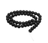 QUARKZMAN 50pcs Perles En Pierre Naturelle 8mm Obsidienne Noire Ronde Gemme Pierre Perles Libres Véritables Authentiques Lisses Sphères Perle Pour Création Bracelets Colliers D'oreilles DIY