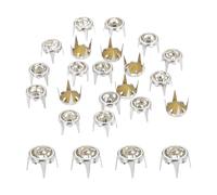 QUARKZMAN 50pcs Recharges De Strass À Griffes Pointues 0.31"(8mm) Fond Pointu Perles À Griffes Strass Clous, Rivets Pointes Métalliques Rivet Décoratif Pour DIY Fabrication, Argent Blanc